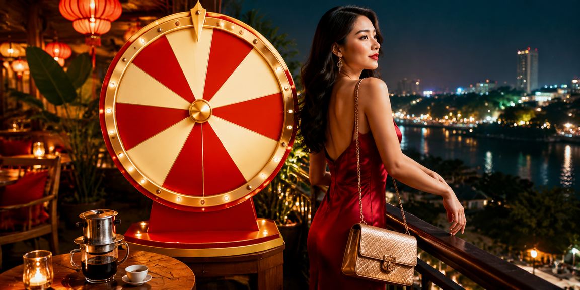 Người chơi Hà Nội thưởng thức cà phê trong khi tham gia vòng quay may mắn trực tuyến